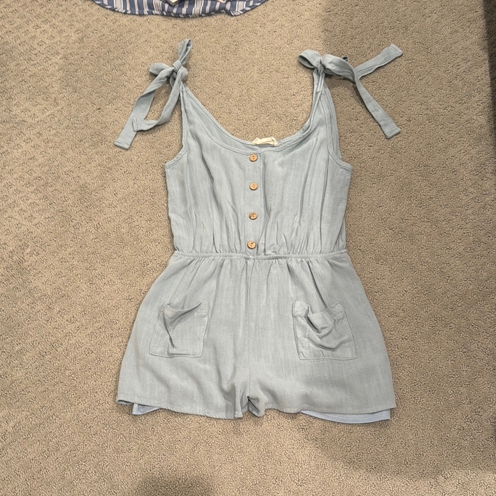 Peach Love California Light Blue Romper